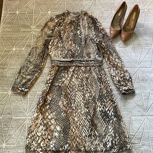 H&M Reptile Print Midi Dress